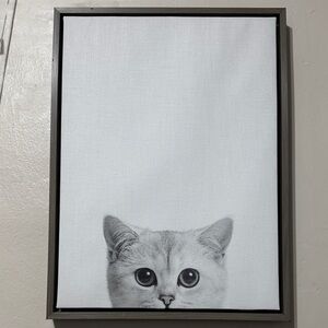 Kate & Laurel Sylvie Kitty Framed Canvas Portrait by Simon Te Tai
